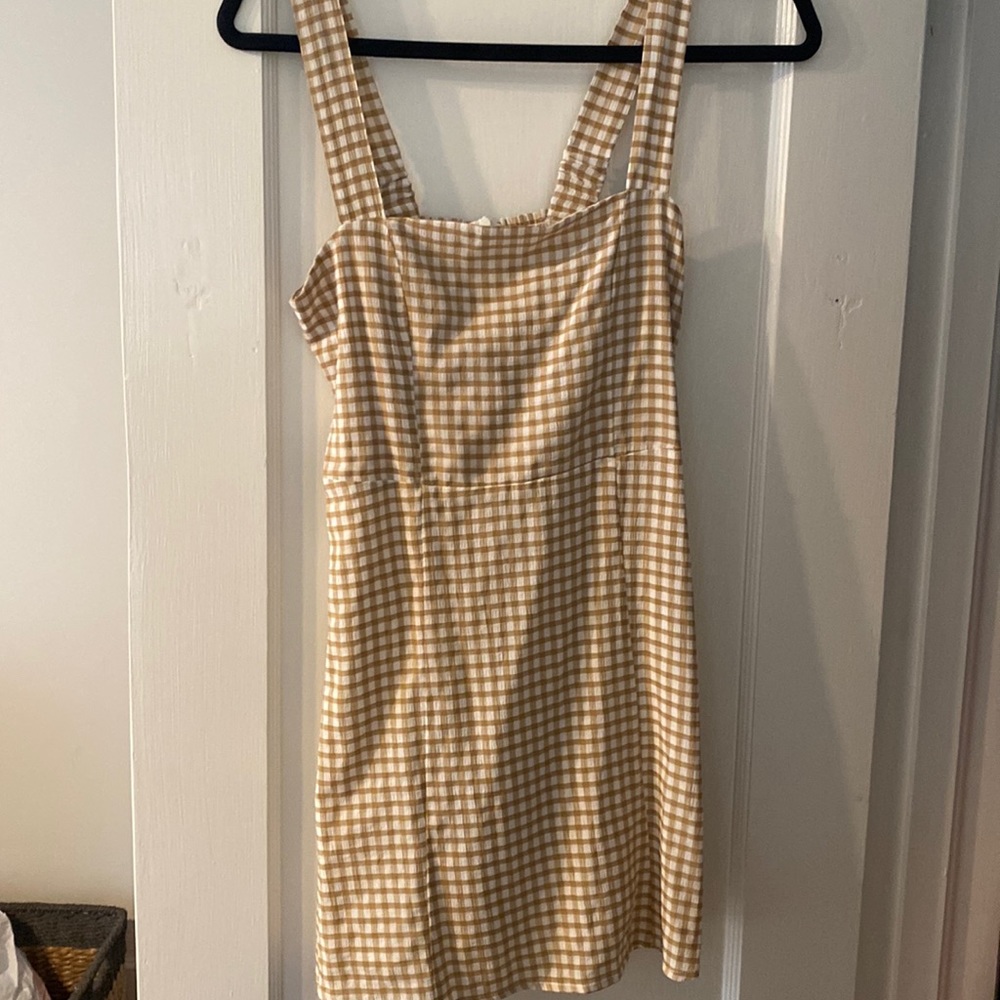 Tan checkered dress